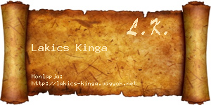 Lakics Kinga névjegykártya